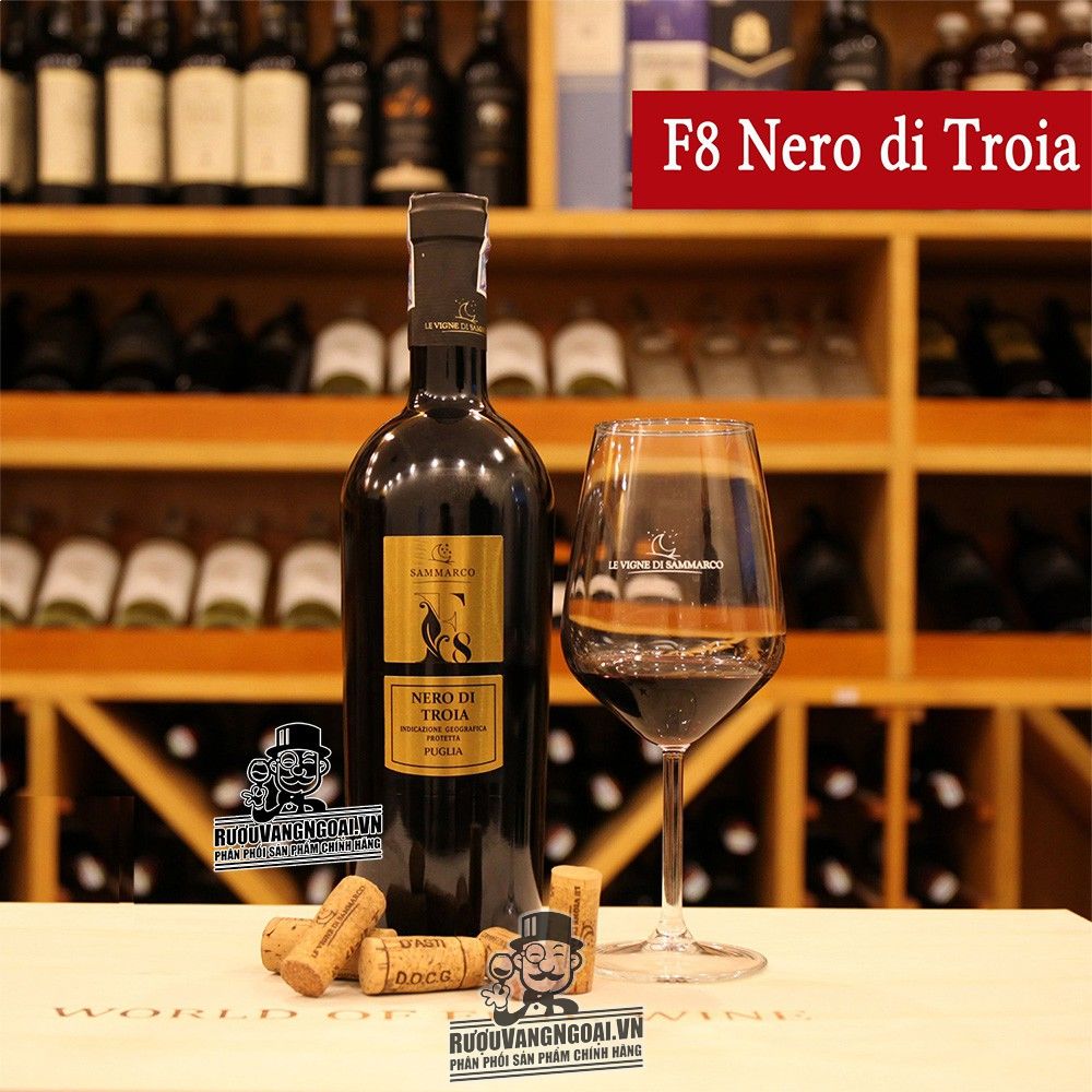 Rượu vang ý F8 Nero di Troia mẫu mới